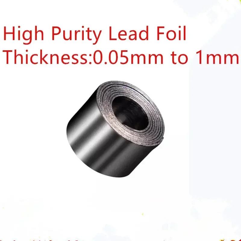 1meter Lead Foil 99.99% Pure Lead Foil Sheet Plate Plumbum Pb 0.5 0.8 1.0mm for scientific experiment