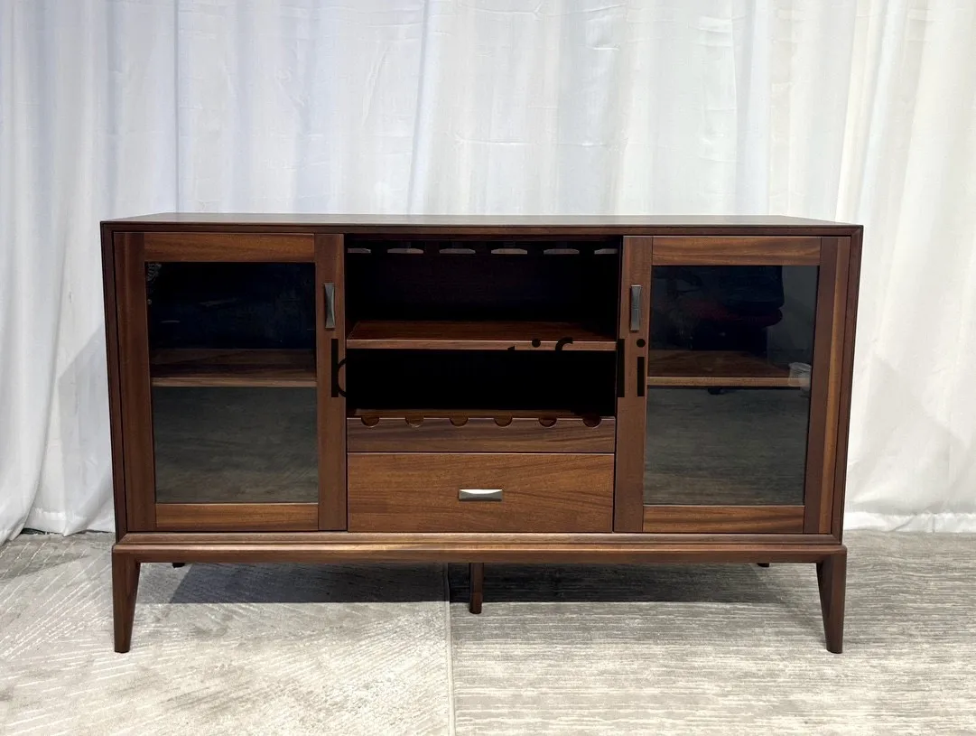 

New Chinese Style Retro Pure Solid Wood Sideboard Cabinet Living Room Storage Decorative Cabinet Wine Cabinet