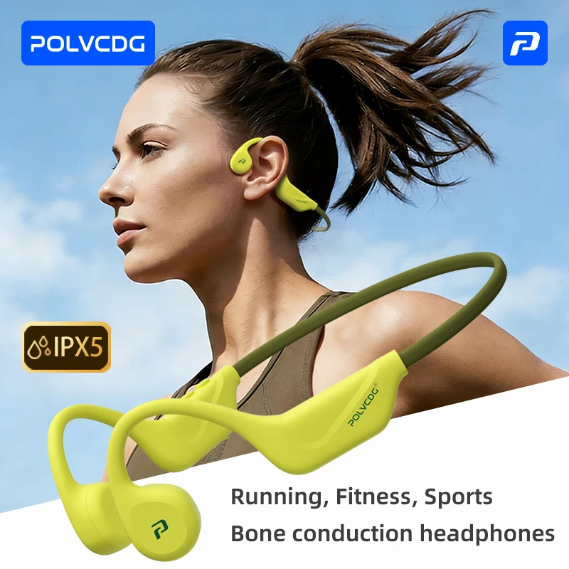 POLVCDG Knochenleitungs-Bluetooth-Kopfhörer Outdoor-Sport-Laufkopfhörer Bluetooth 5.4 Fahrrad-Kopfhörer X1