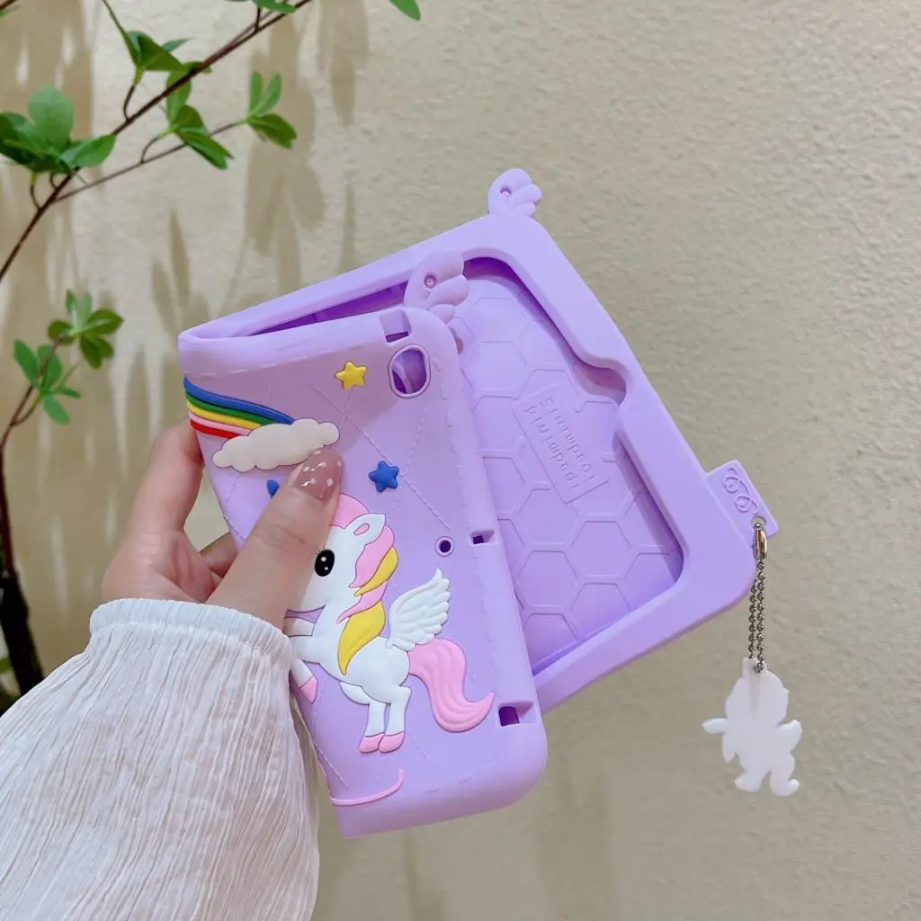 3D Unicorn Soft Case for iPad 10.2 9th 2021 8th 7th For ipad air5 air4 10.9 Air 2 Pro 11 Mini6 Mini 4 5 Kids Case With Holder