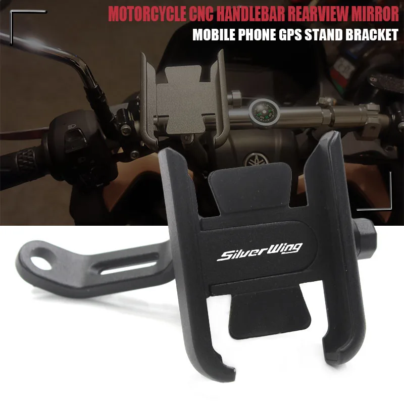 

Motorcycle Phone Holder Accessories Aluminum Mobile Stand Holder For FCS600 Silver Wing SilverWing GT400 600 2002-2018