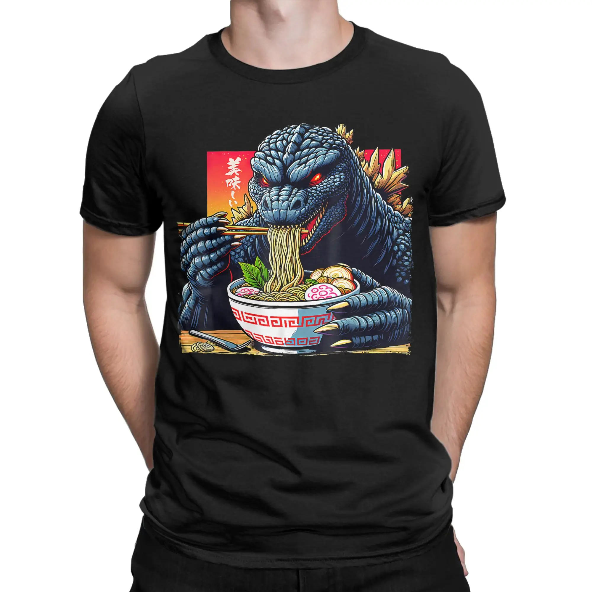Men Funny Godzilla T-Shirts  Cotton Top Tees Summer Y2K Retro Short Sleeve T Shirt O Neck Hip Hop Printed Tee Shirt 4XL 5XL 6XL