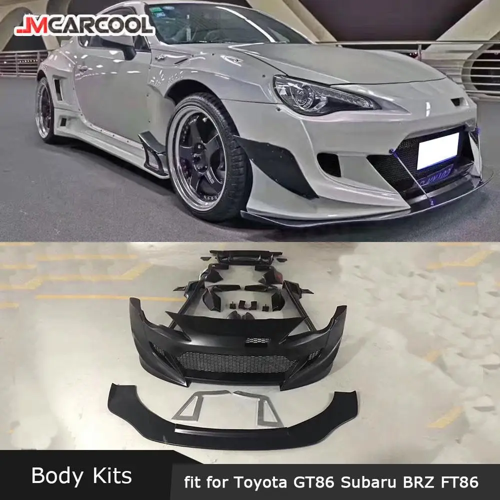 

Wide Body Kit For Toyota GT86 Subaru BRZ FT86 FRS Car Front Bumper Lip Side Skirts Trunk Fin Trims Spoiler Facelift Accessories