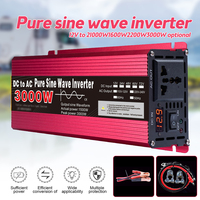 Pure Sine Wave Inverter DC12V To AC220V 3000W Portable Power Bank Converter Car Mounted Inverter Transform Solar Inverter