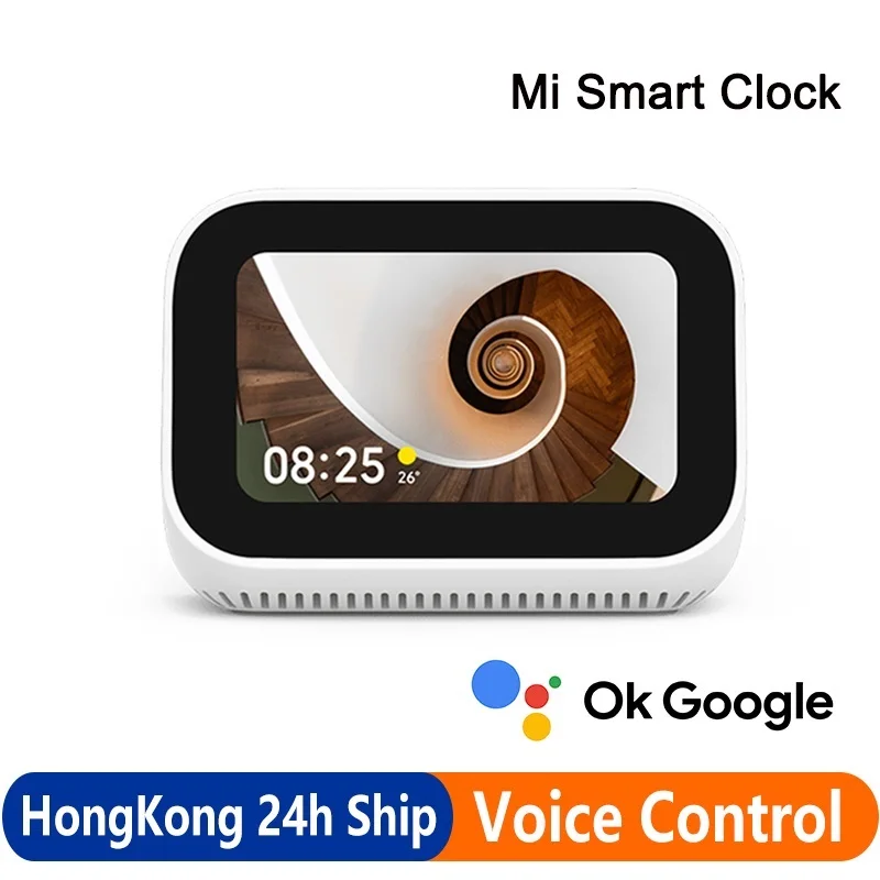 New Global Versioni Smart Clock AI Touch Screen Display Speaker Bluetooth 5.0 Alarm Clock WiFi Connection Ok Google Control