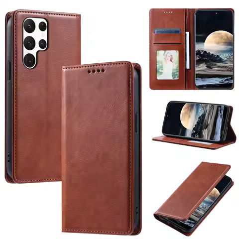 Business Cards Solt Wallet Leather Case For Samsung S23 Ultra S22 Plus S21 FE S20 A14 A24 A34 A54 A13 A23 A33 A53 A73 Book Cover