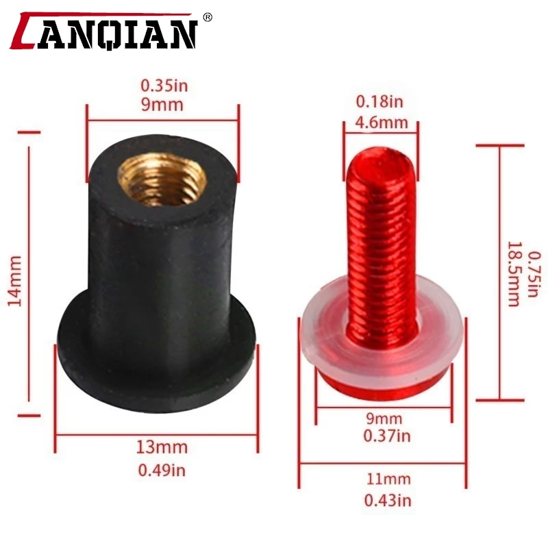 10PCS Screws For Kawasaki Z1000 SX Z125 Z300 Z400 Z650 Z750 Z800 Z900 Z1000 ZX10R ZX12R Windshield Rubber Nuts Fairing Bolts Kit