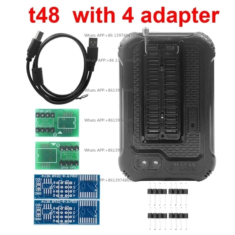 XGECU T48 Programmer Minipro V12.67 with Adapters Kit Nand Flash Bios USB Programming Calculator