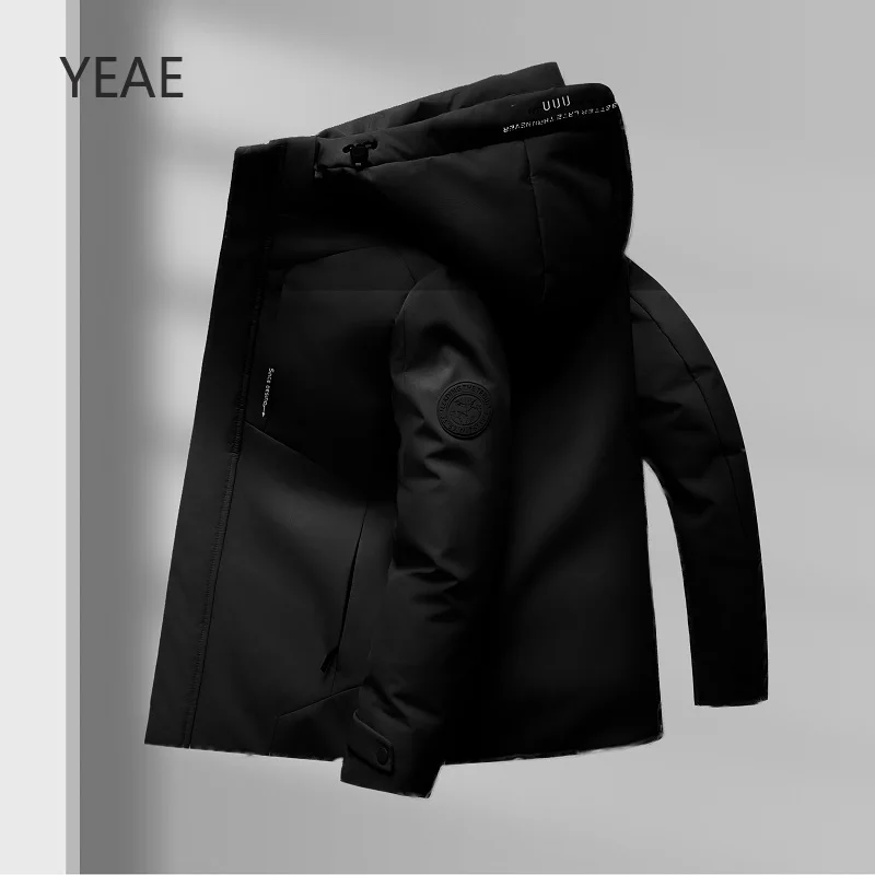 

YEAE Men's Short Down Jacket Thickened Jacket 2024 New Outerwear Designer Clothing Warm Cold-proof Hooded Luxury Casual Jacket