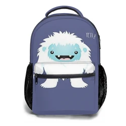 ¡Yeti! Mochila escolar de dibujos animados para niñas, gran capacidad, 17 pulgadas