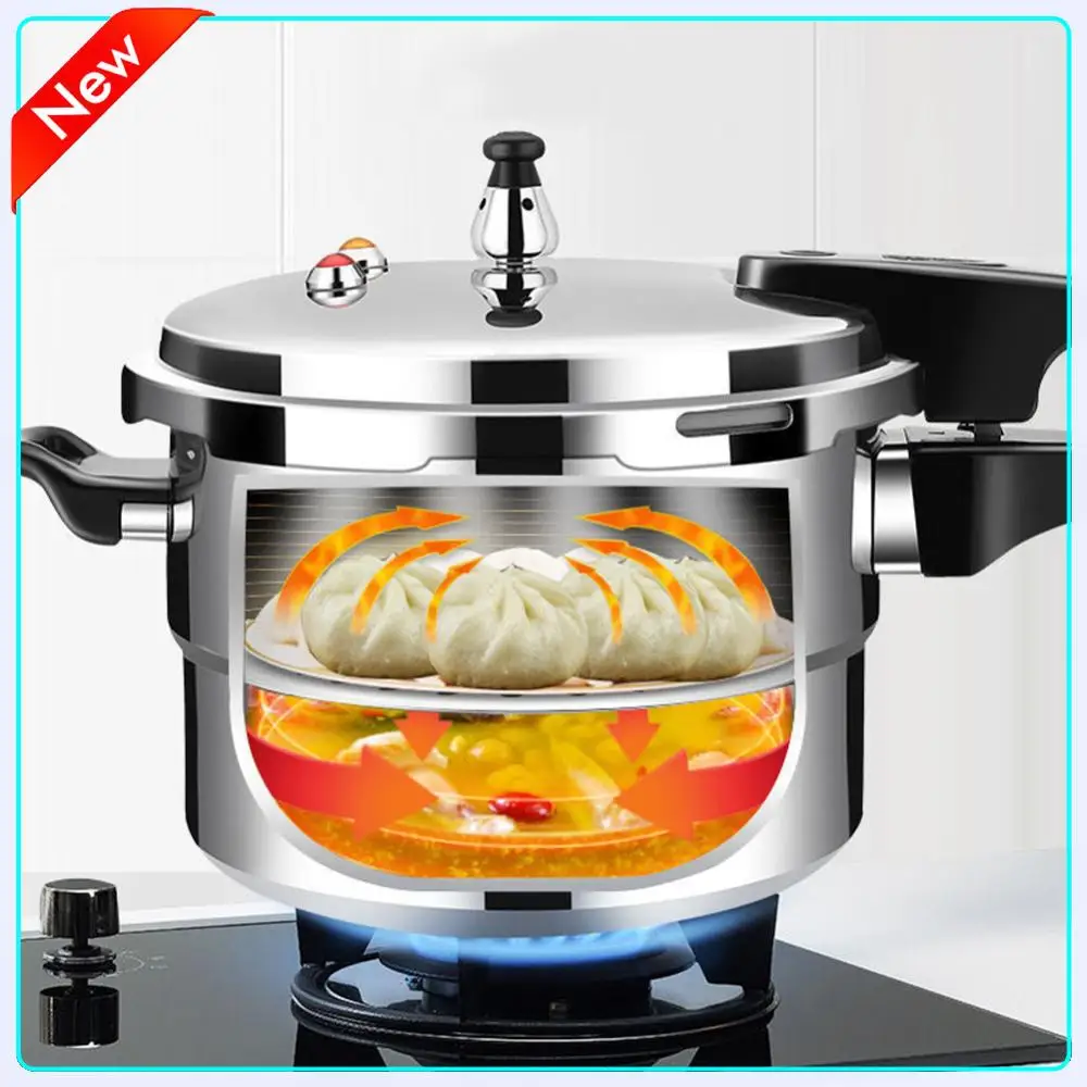 

Aluminum Pressure Cooker with Steamed Layer Aluminum Alloy Pressure Cooker Small Pressure Cooker for Gas & Induction Stove