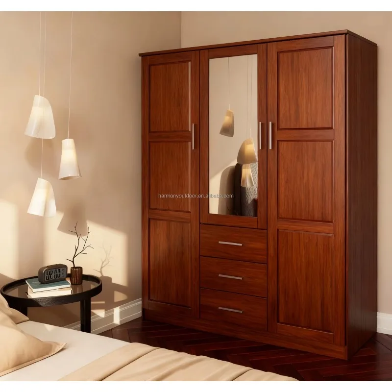 Durable Bedroom Furniture Clothes Combination Cupboards Border Modern Closet Organizer Wooden Wardrobes Cabinet