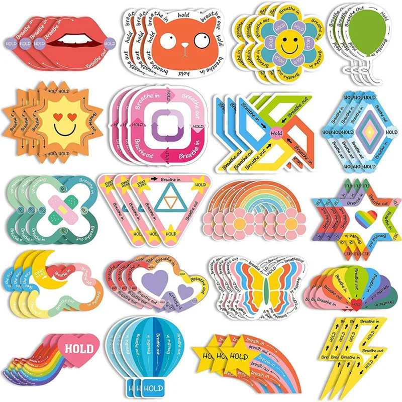 5-20pcs Stress Alleviation Student Anxiety Sensory Sticker Calm Strip Texture Adult Fingertip Sticker For Boys Girls Relief Toys