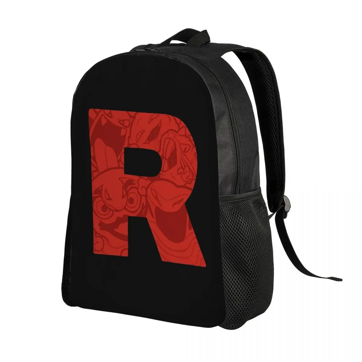Letter R Team Rocket Logo Backpack Daypack Large Capacity Children BookBag School Bag Shoulder Bags for Men Women