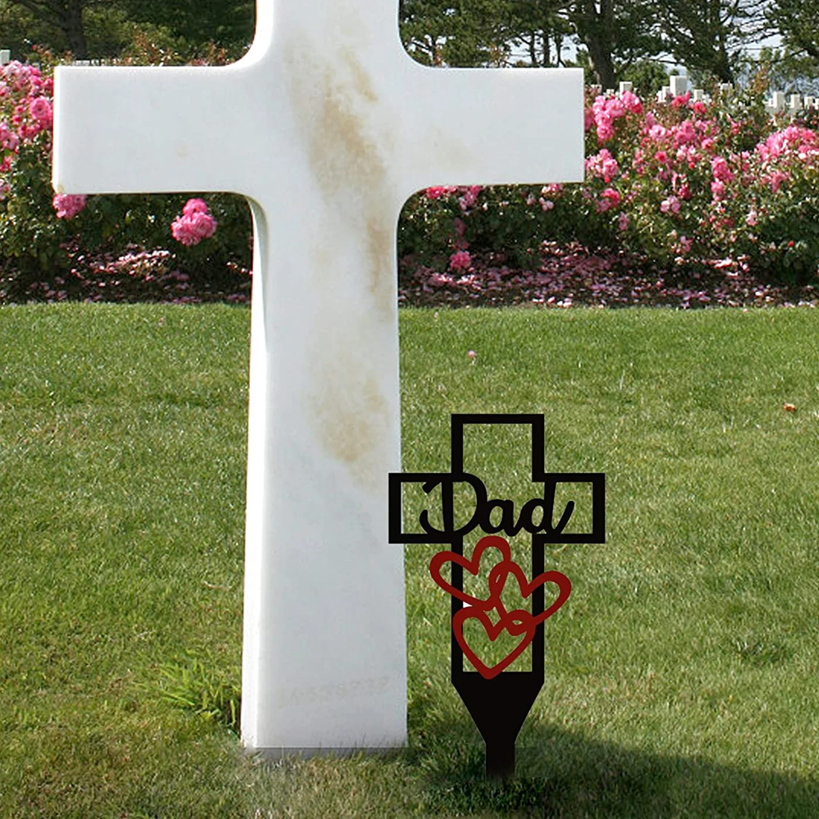 

Metal Cross Decor For Cemetery Grave Yard Garden Outdoor Memorial Stake Iron Ornament Courtyard Lawn Decorations