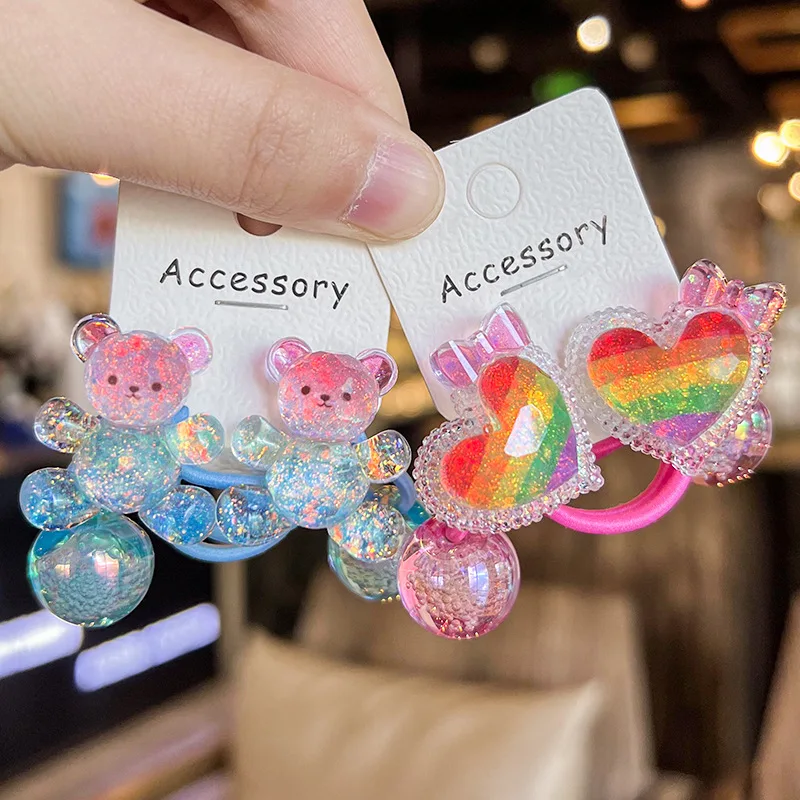 

Korean Style Heart Twisted Hair Ropes High Elasticity Ponytail Holders for Girls Children Non Damage