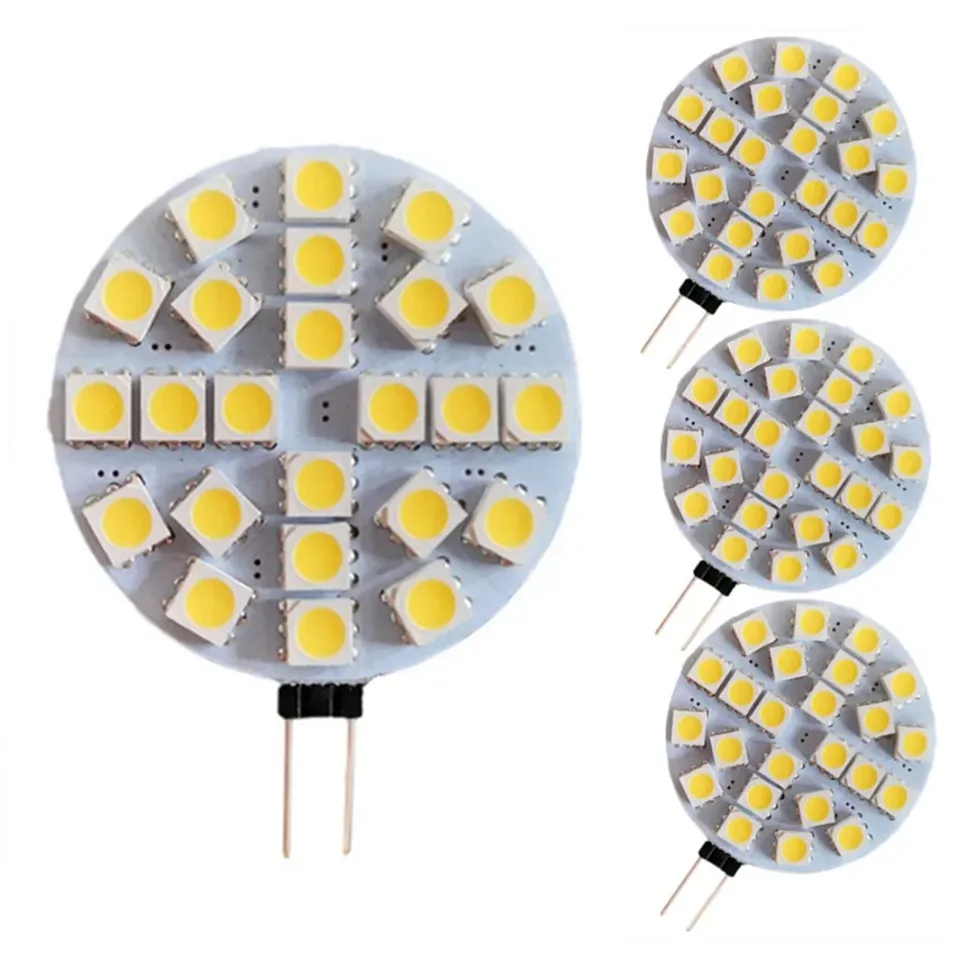 G4 LED Żarówka okrągła 12 V SMD 5050 6/9/12/24 diody LED Światło łodzi LED Biała / ciepła biała żarówka Najniższa cena