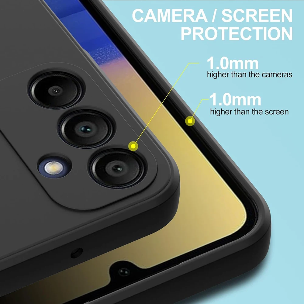 حافظة من السيليكون الناعم غير اللامع لهاتف سامسونج جالاكسي S25 S24 S23 S22 S21 FE Plus Ultra A06 A16 A26 A36 A56 غطاء أسود ممتص للصدمات #2