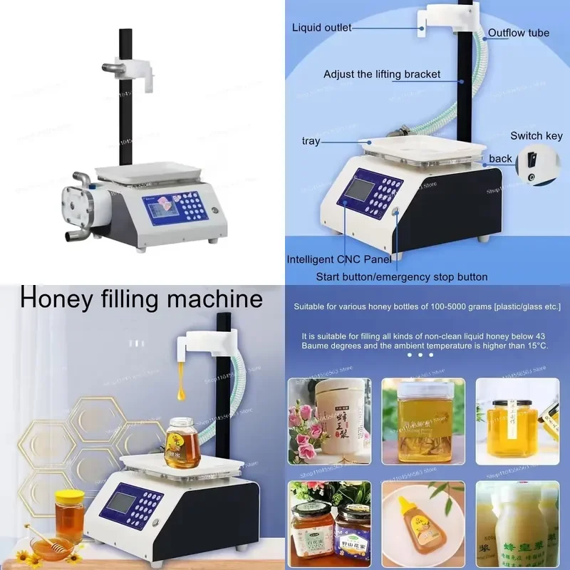 Filling Machine BEIJAMEI Pneumatic Honey Tomato Sauce Jar Filler Stainless Steel Semi-Automatic Packaging Production Equipme