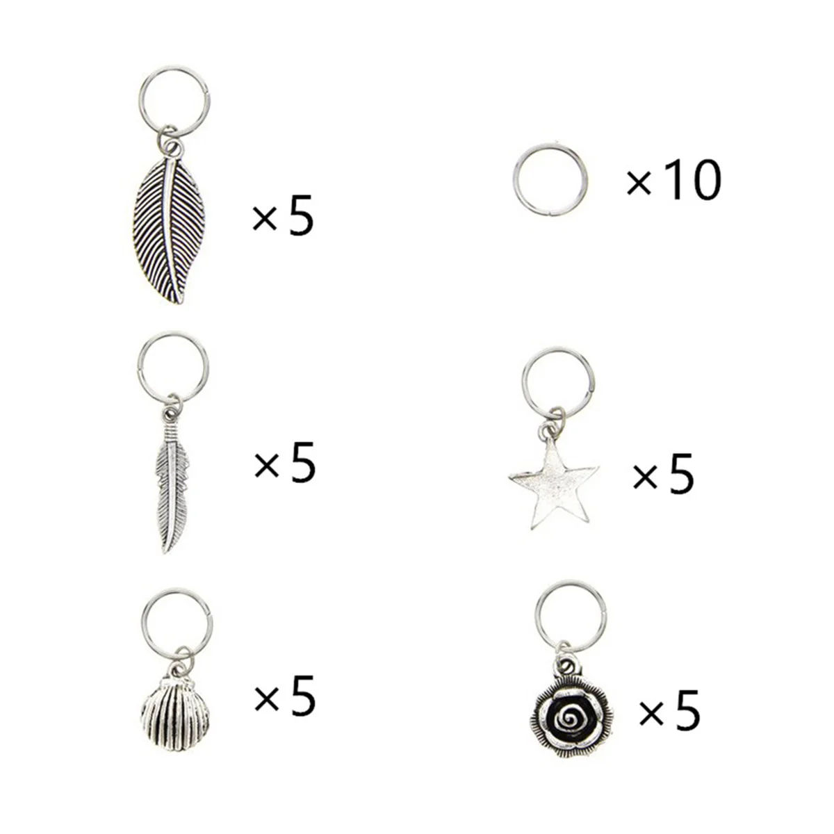 

45pcs Metal Clips Leaf Star Design Braid Hairpin Accessories For Women Styling Tools Ring Braid Hair Ring Metal Hair
