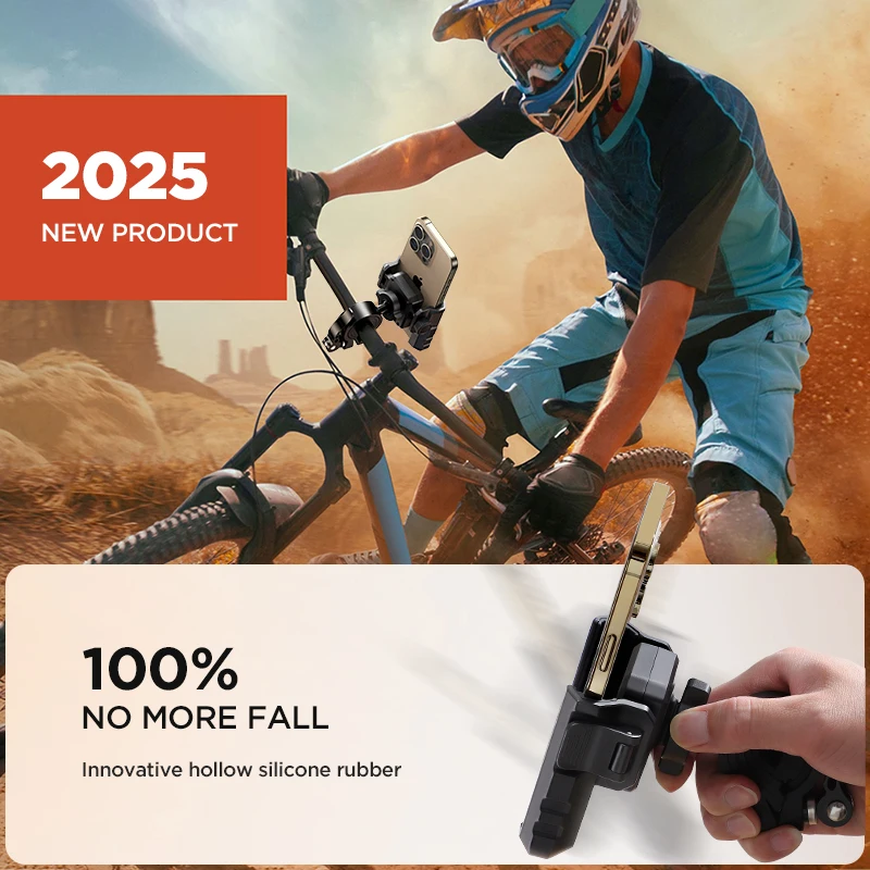 Joyroom Uchwyt na telefon rowerowy Uchwyt na telefon motocyklowy 360 °   Obrót do skutera elektrycznego Mountain Dirt Bike do telefonów 4,7-7,0”. — zdjęcie produktu 2
