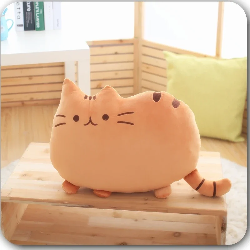 Almohada de felpa suave con forma de gato y galleta para niños, cojín de peluche para la siesta y la Oficina, almohada para dormir en la cama,