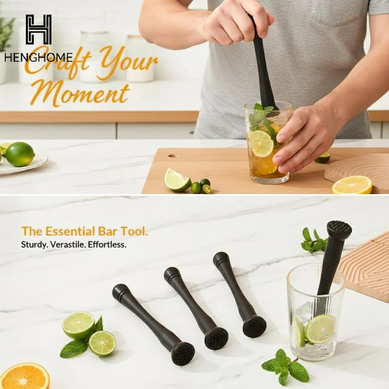 Cocktail Muddler Professional PP Ice Pestle With Grooved Spiky Nylon Head For Muddle & Mix Homemade Drinks Mojito 1PC