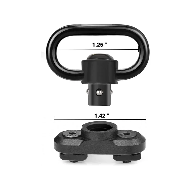 Mlok QD Sling Swivel Mount with 1.25 Inch Quick Detach Buckle Push Button Attachment Points Outdoor Hunting Accessories