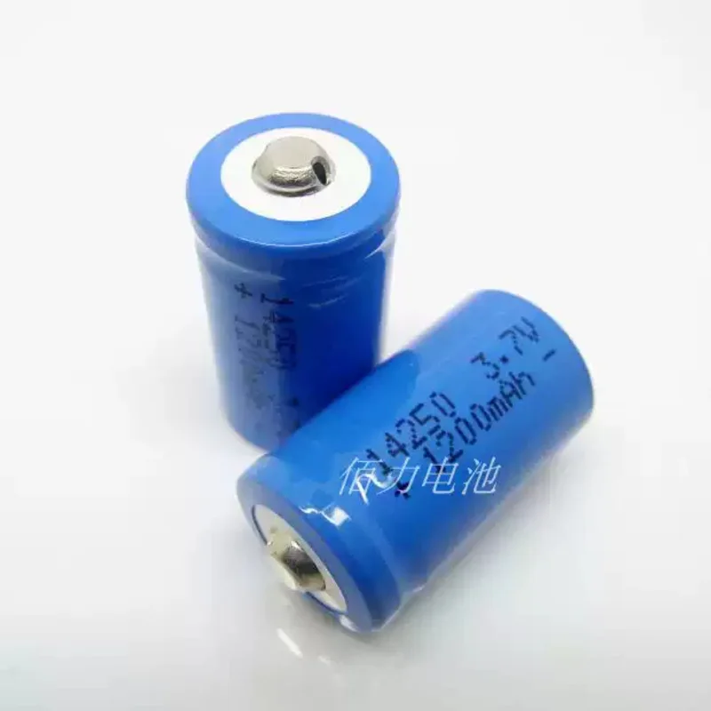 2PC Flat Head/Pointed Toe14250 3.7V Rechargeable Lithium Battery 14250 3.6VRed/Green UV Pen Flashlight Rechargeable Battery