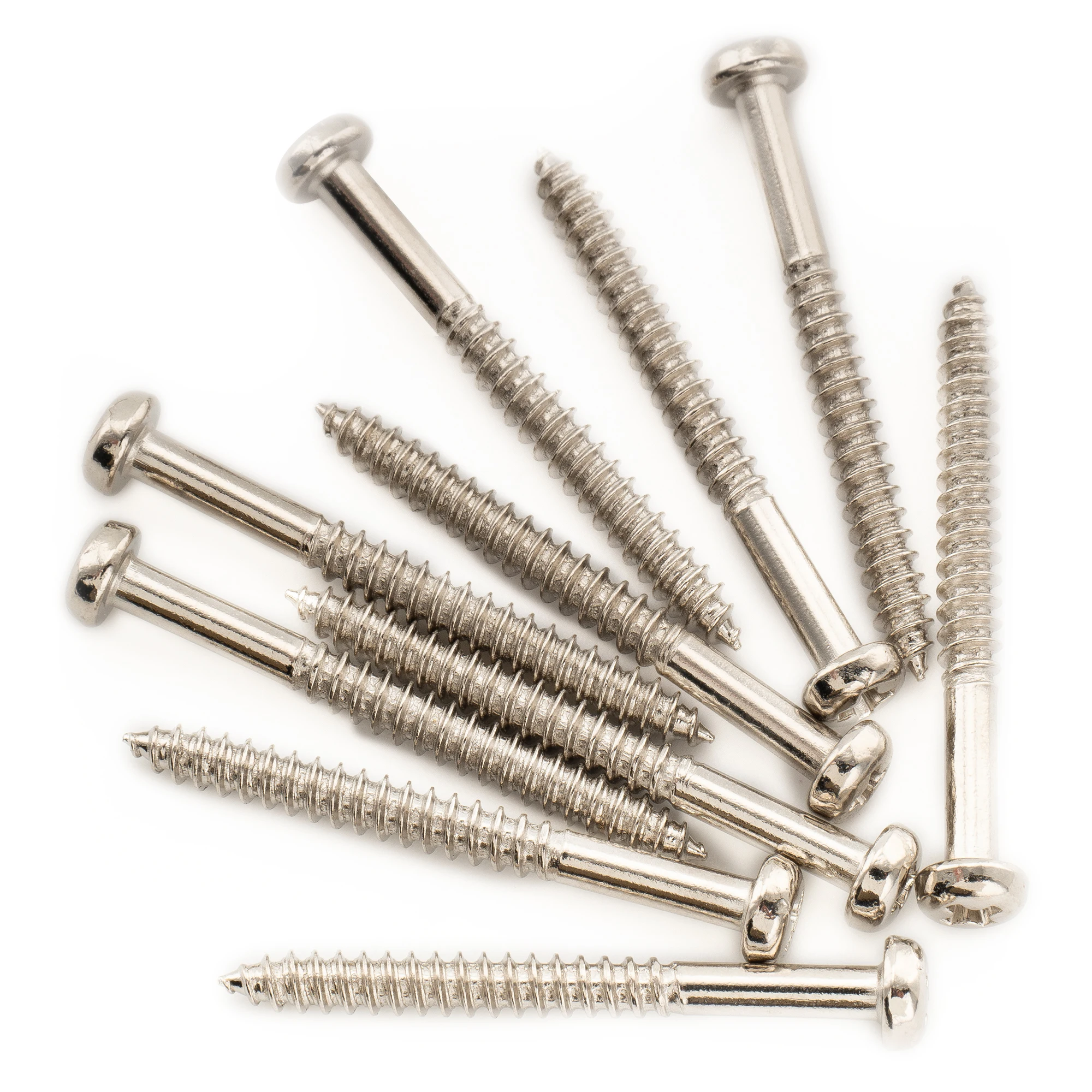 Musiclily Ultra Metric M2.5x25mm Guitar Stainless Steel Phillips Pan Head Half Thread Pickup Mounting Wood Screws (Set of 10)