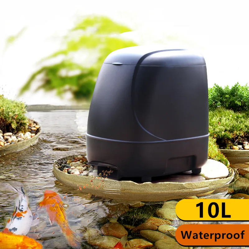 

10L Automatic Fish Feeding Machine Smart Pet Timer Auto Food Dispenser For Aquarium Koi Pond Feeder Large Capacity