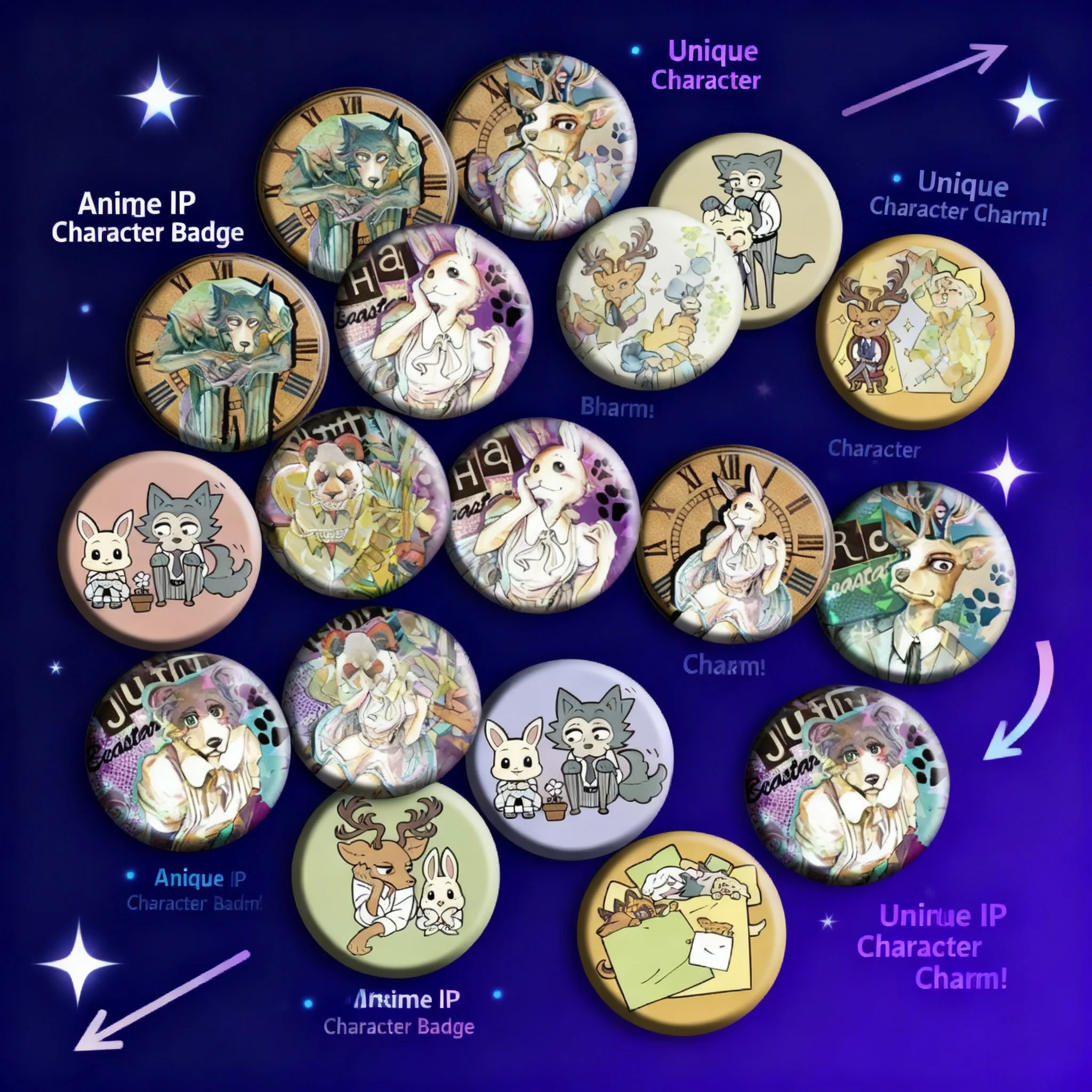 

BEASTARS Anime Beastars Anime Badge Pin Anime Merchandise Button Badge Poster Hanging Accessories Anime Fan Collection Cosplay