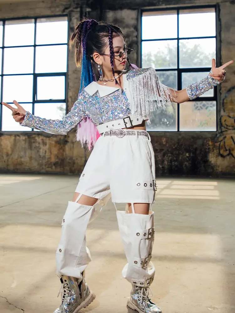 

Street Dance Hip-hop Dance Clothes Girls Pant Suit Tracksuit Wear Kids Catwalk Set Korean Group Costume K-POP Dance Wear