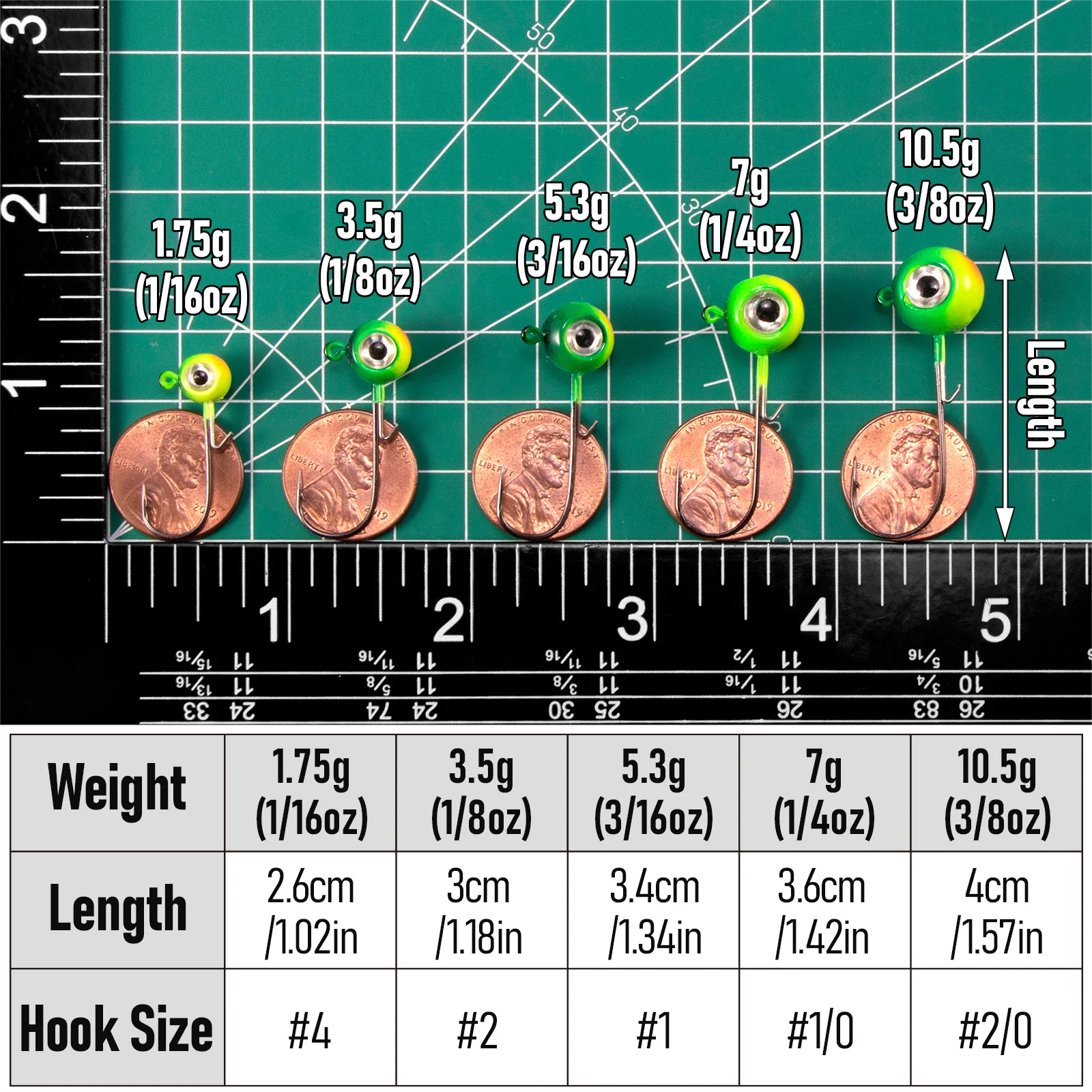 1,75g-10g Big-Head-Jigkopfhaken mit rundem Öhr für Weichplastikköder, Wurmköder, Swimbait, Salzwasser-Inshore-Bass, Pompano, Striper, Halibu – Detail 11