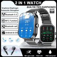 GEJIAN 2025 New TWS 2-in-1 Earphones Smart Watch Men's Watch NFC Heart Rate Blood Oxygen Monitoring GPS Trajectory Smartwatch
