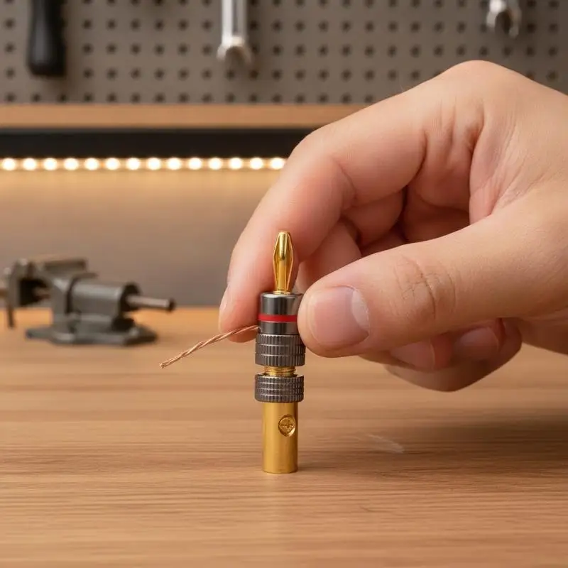 HiFi Banana Plug Connectors Gold Plated OFC Material Speaker Terminal Adapters for Professional Studio Audio Equipment