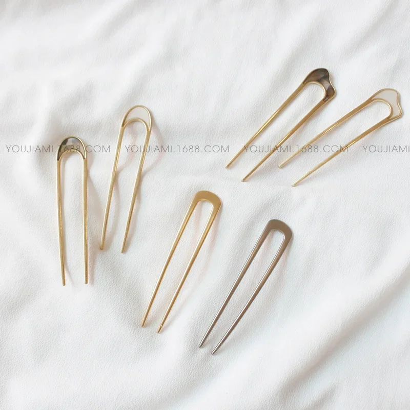 Giappone bastoncini per capelli donna fermaglio per capelli semplicità metallo colorato a forma di U forcine per capelli bastoncini per capelli accessori per capelli