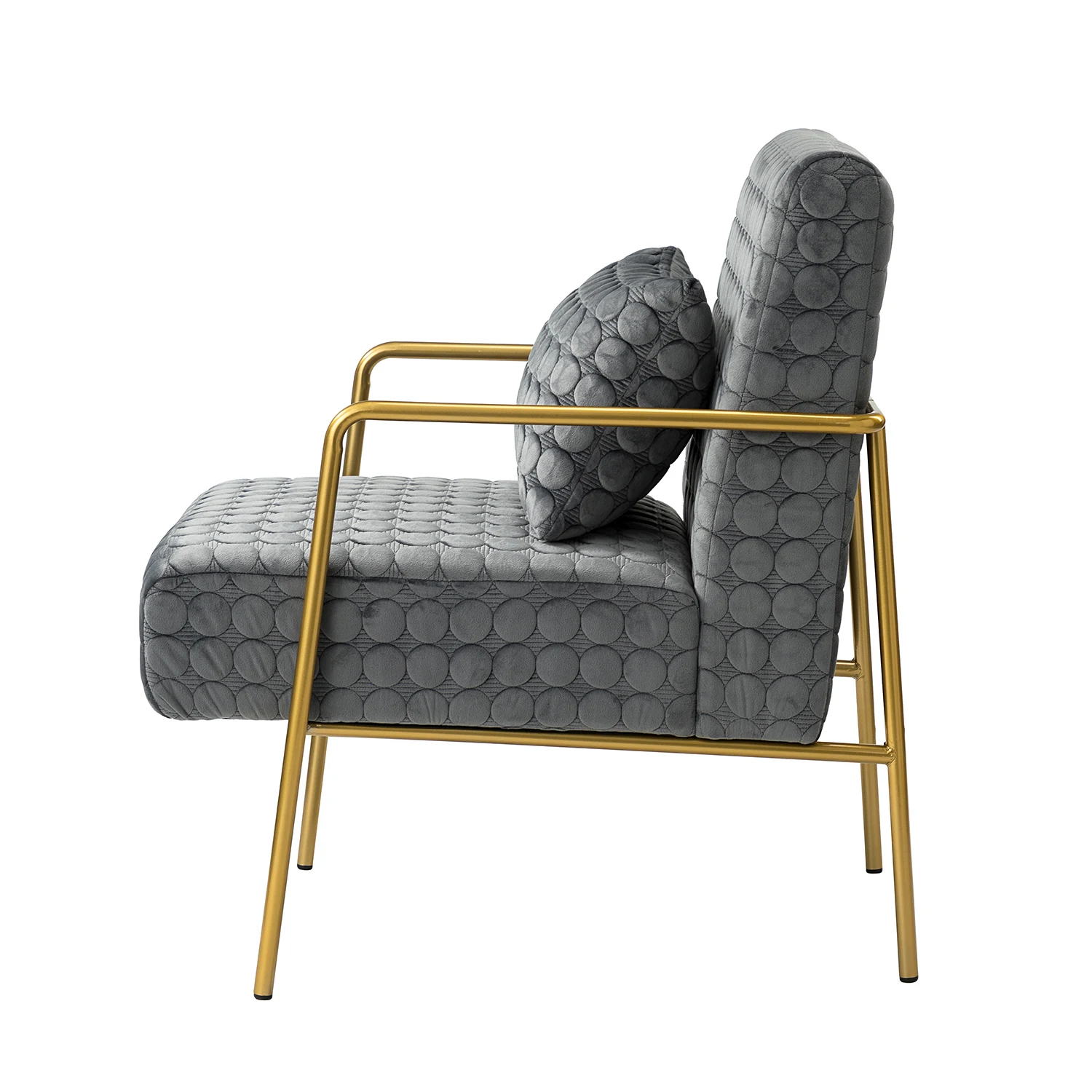 Contemporary Luxury Modern One Seat Sofa Tufted Back Armless Metal Legs Fabric Sponge Living Room Home Furniture Leisure Chairs