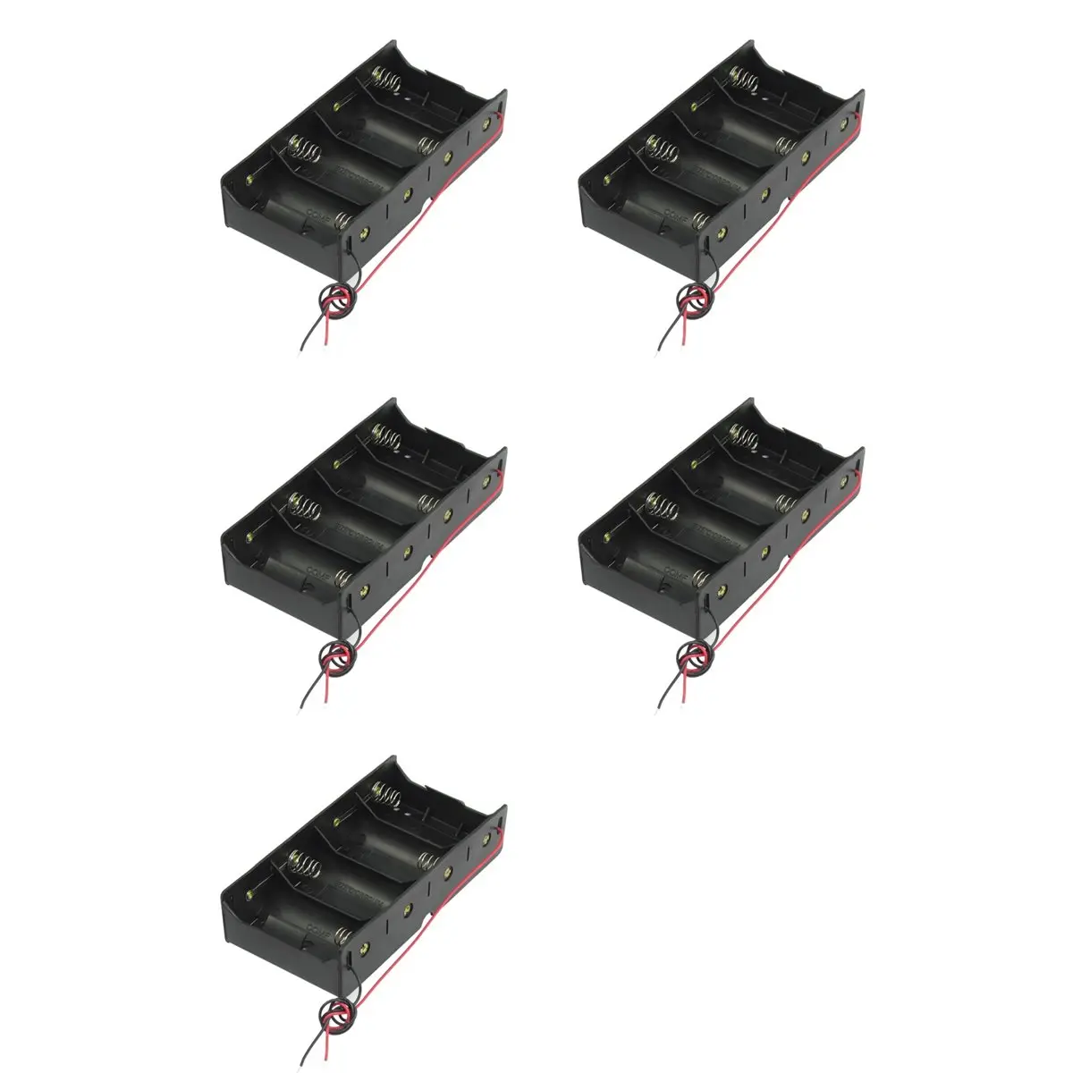 ABGI-5X Schwarzer 4 x 1,5V D Batteriehalter Aufbewahrungsbox mit Kabelanschlüssen – Detail 8