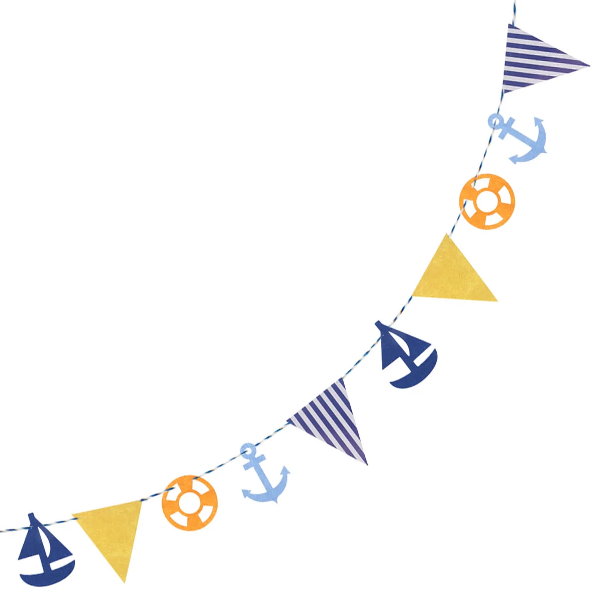 

3.4 Meters Mediterranean Style Kids Bedroom Banner Non-Woven Fabric Durable Reusable Party Decoration Bunting Flags Happy