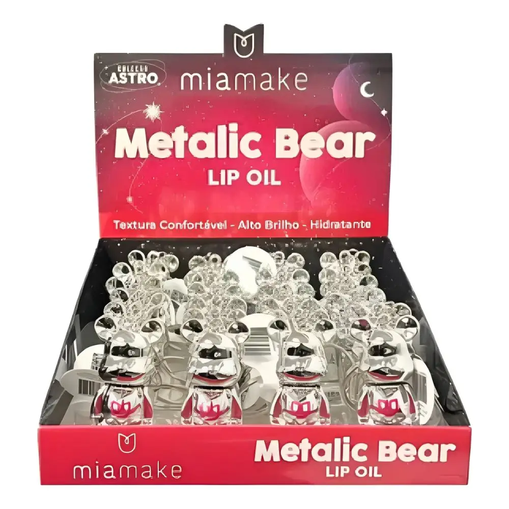 メタリックベアのリップオイルキーホルダー24個入りボックス-mia-make-521