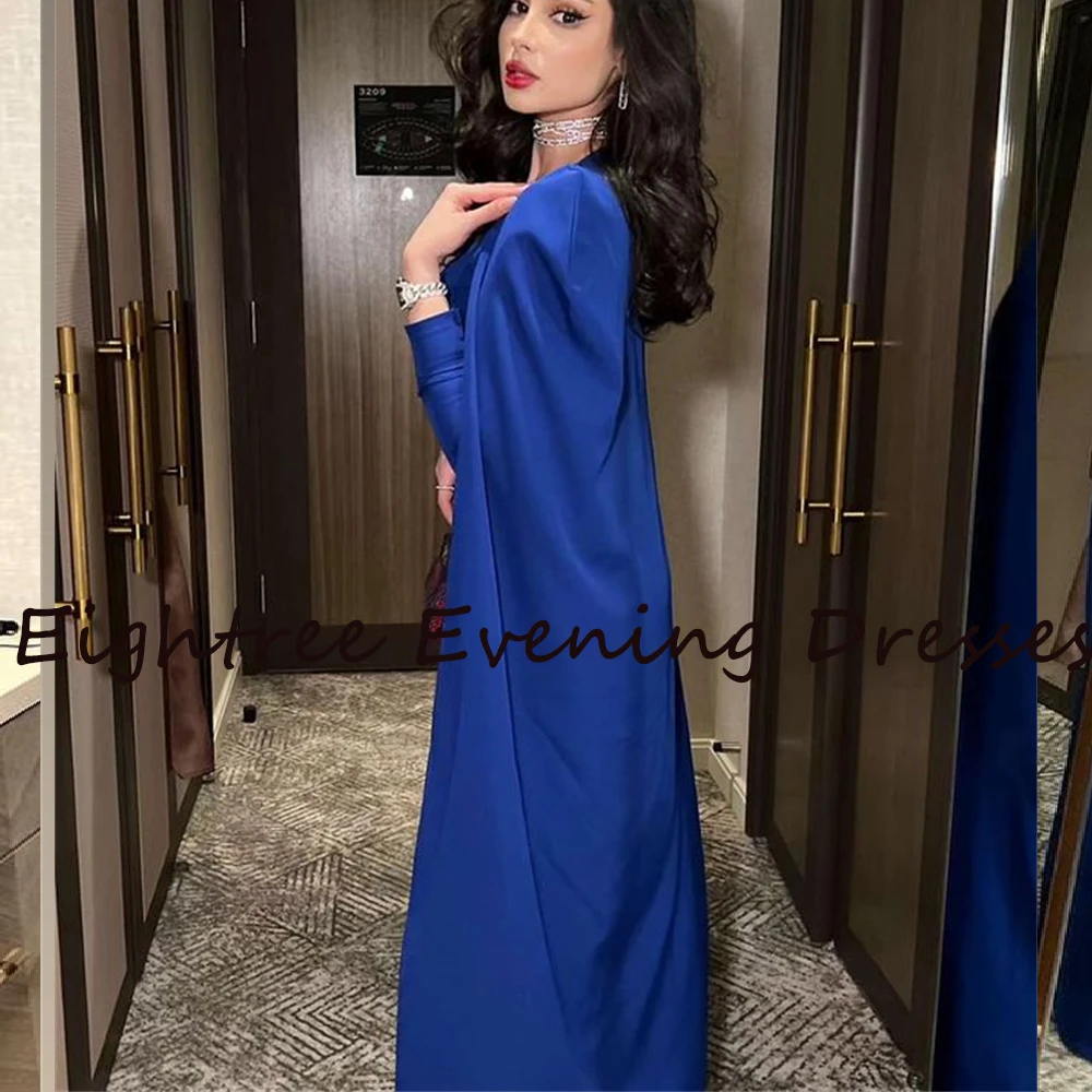 Robe de Soirée Brillante Bleu Royal à Manches sulf, Tenue de Bal Everak, Sans Bretelles, avec lèvent, Dbuai, Arabie Saoudite, Quelle que soit la Nuit Formelle