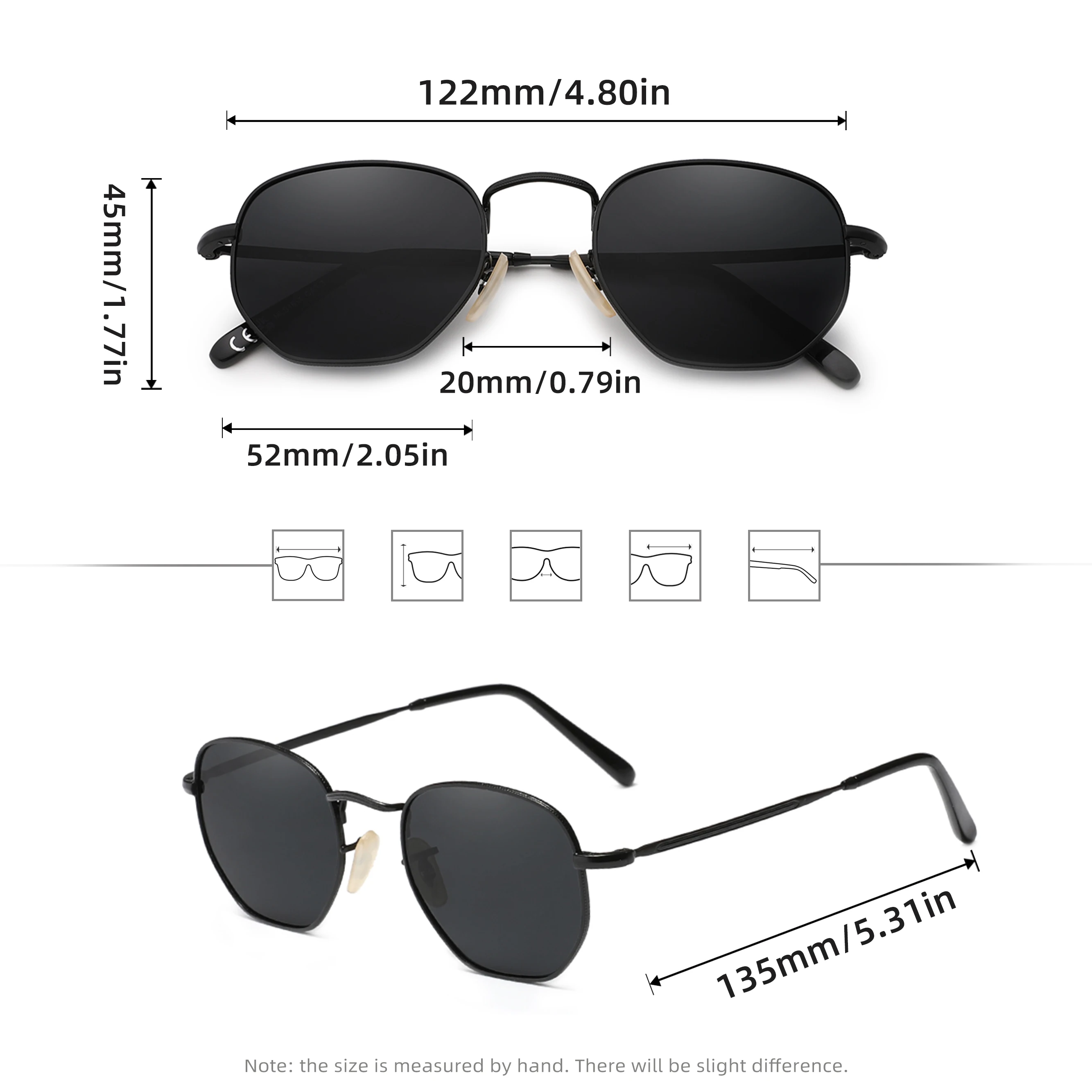 نظارات شمسية بإطار معدني مستقطب UV400 نظارات شمسية كاجوال للقيادة للنساء والرجال وإكسسوارات نظارات العطلات