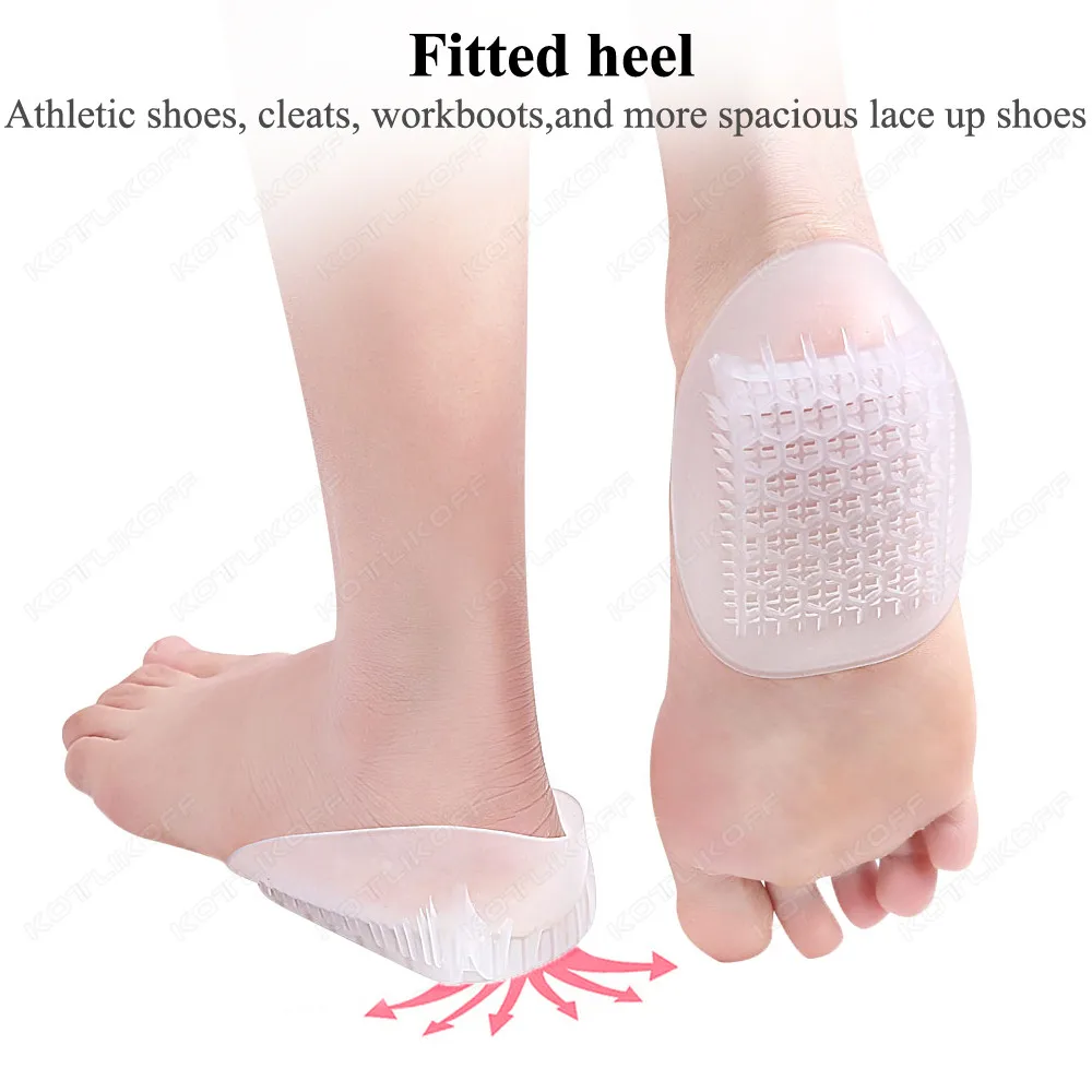 Gel Heel Cushion Inserts For Shoes Silicone Heel Cup Pads For Bone Spurs Pain Relief Protectors Plantar Fasciitis Insole