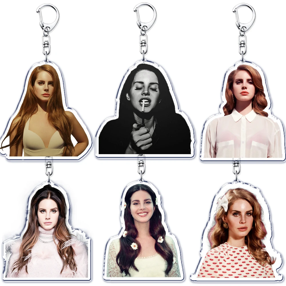 Hot Singer Lana Del Rey Keychain for Accessories Bag Pendant Born To Die Ultraviolence Key Chain Ring Keyring Jewelry Fans Gifts