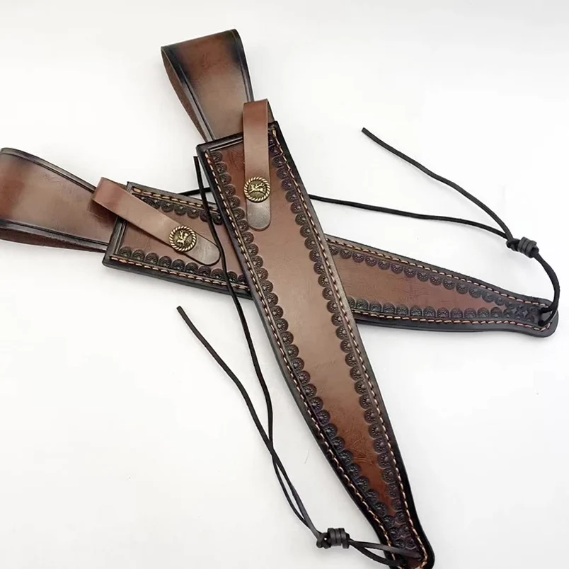 Funda de cuero para cuchillo de hoja fija con hebilla