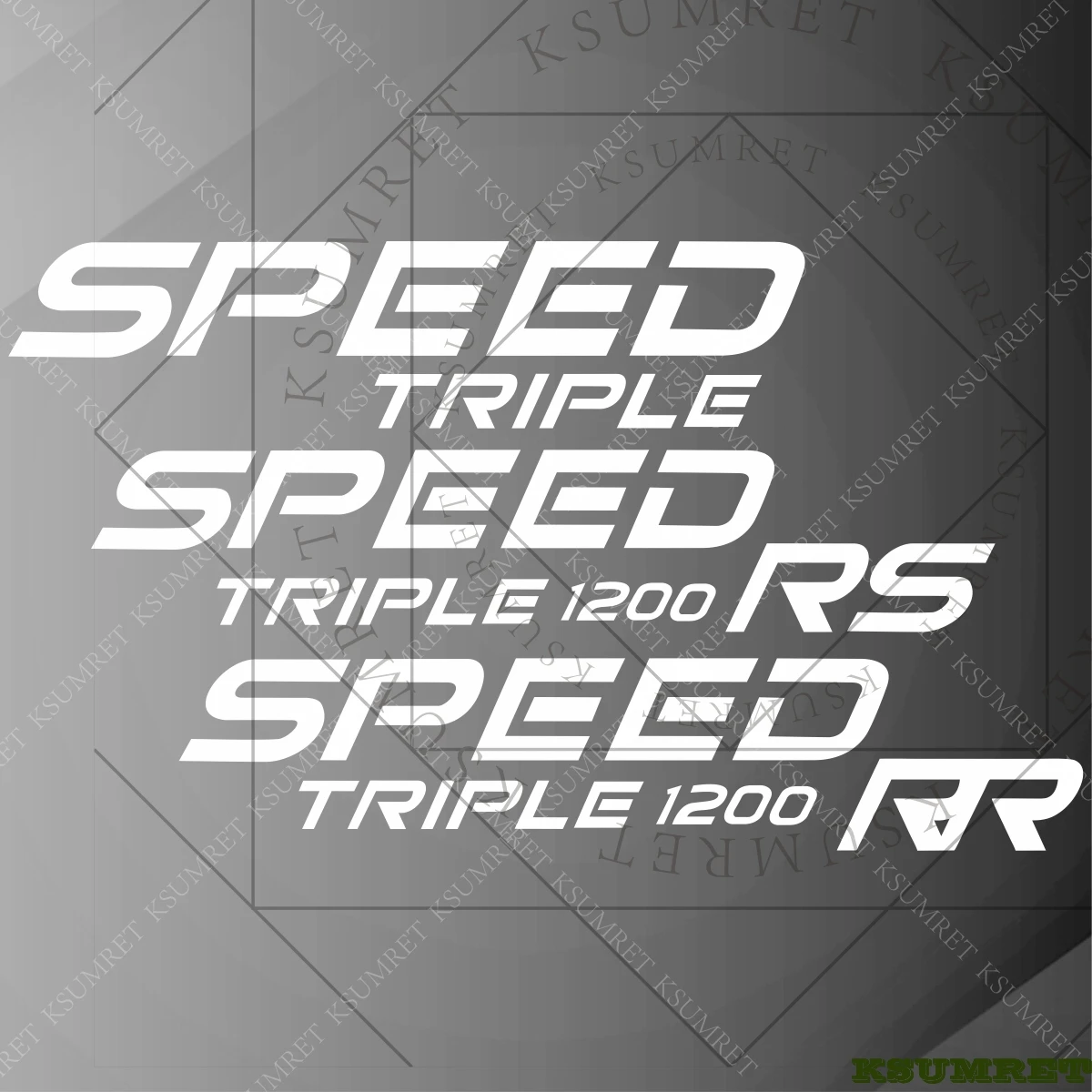 

Наклейки для мотоциклов Triumph: SPEED TRIPLE, SPEED TRIPLE 1200 RS, SPEED TRIPLE 1200 RR, аксессуары, наклейки-логотипы, эмблемы на бак