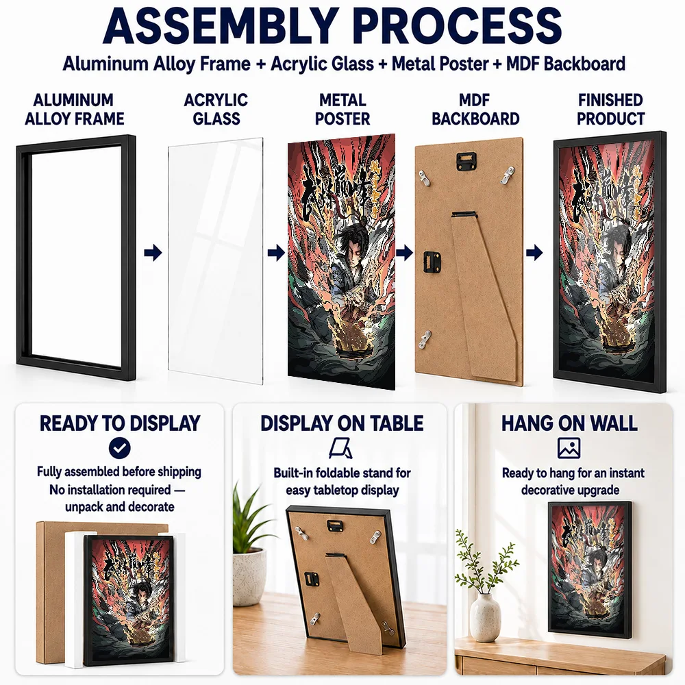 Martial Peak Framed Metal Print Customized Photo Traditional Warrior Style Wall Art For Training Studio Premium Collector Gift