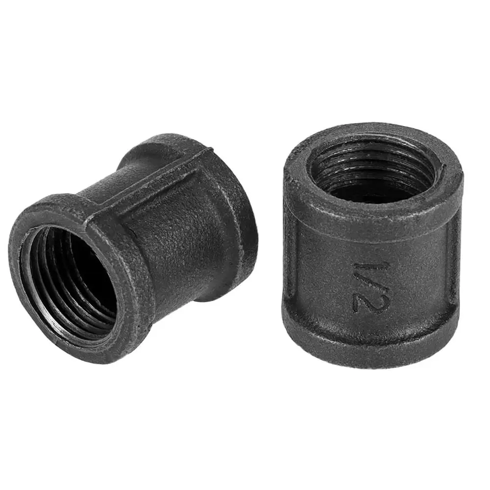 New Black Pipe Fittings Malleable Iron 1/2'' 3/4'' 1'' Plumbing Pipe Joint Threaded Elbow Decor Furniture
