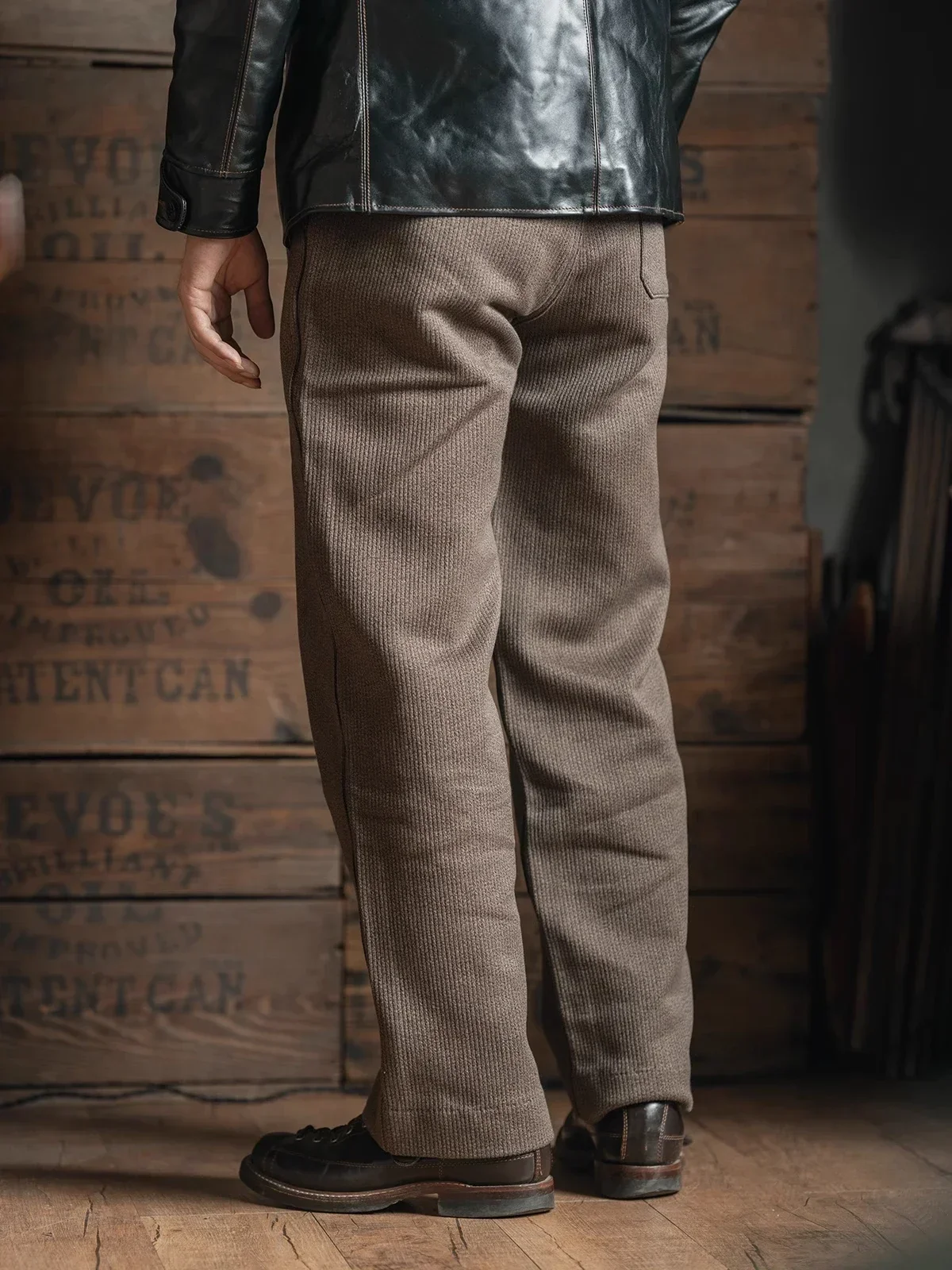 Bronson Lote 929 Pantalones de trabajo Vintage Pique Stripes Salt & Pepper Pantalones casuales de invierno para hombre